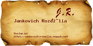 Jankovich Rozália névjegykártya