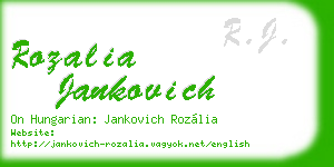 rozalia jankovich business card